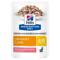 Hill's prescription diet feline c/d urinary care zalm pouch 12x85 gram Kattenvo - afbeelding 1