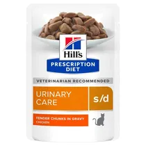 Hill's prescription diet feline s/d urinary care kip pouch 12x85gr. Kattenvoer - afbeelding 2