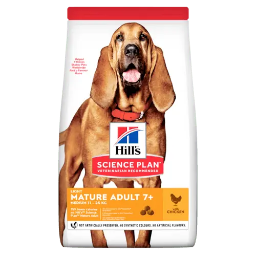 Hill's science plan canine mature adult 7+ light kip 14 kg Hondenvoer