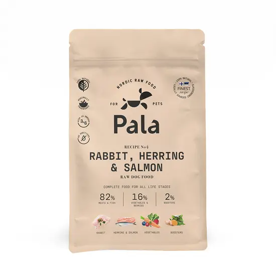 Pala dog gently air-dried (recipe #4) Rabbit, herring and Salmon 1 kg - afbeelding 1