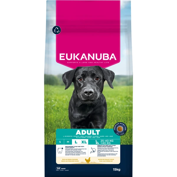 15KG Eukanuba dog adult large breed kip Hondenvoer - afbeelding 1