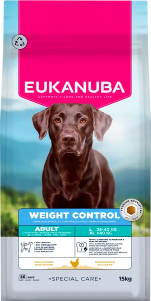 15KG Eukanuba dog daily care adult weight control large breed Hondenvoer