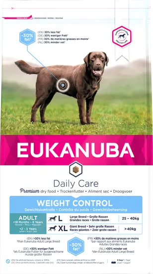 15KG Eukanuba dog daily care adult weight control large breed Hondenvoer