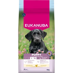 15KG Eukanuba dog puppy large breed kip Hondenvoer