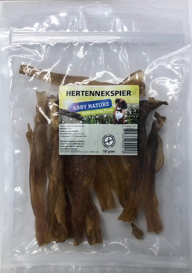 Abby Nature 100% puur hertennekspier gedroogd 150 gram - afbeelding 1