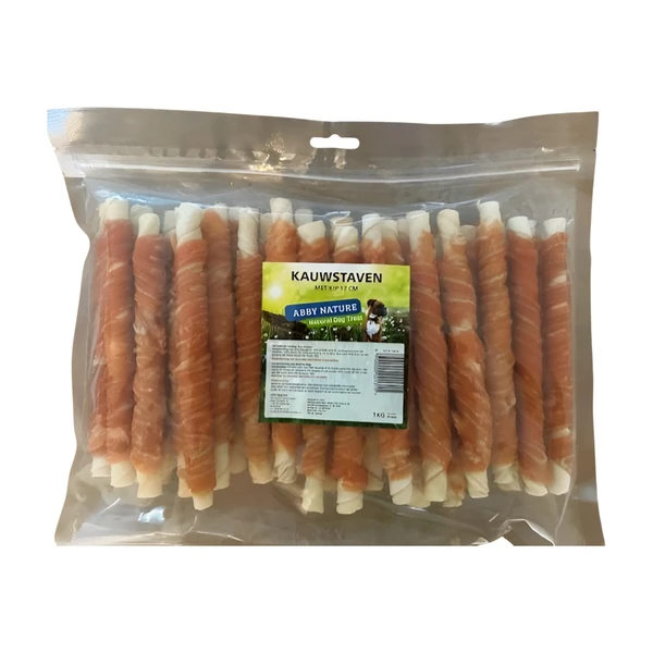 Abby Nature kauwstaven met kip 17 cm 1 kg (30 stuks) - afbeelding 1