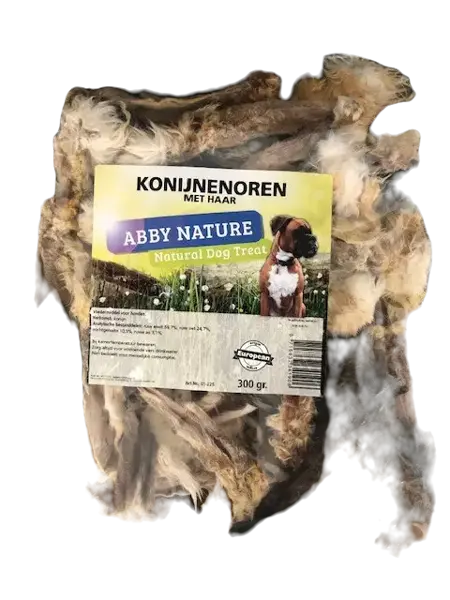 Abby Nature konijnenoren met haar 300 gram - afbeelding 1