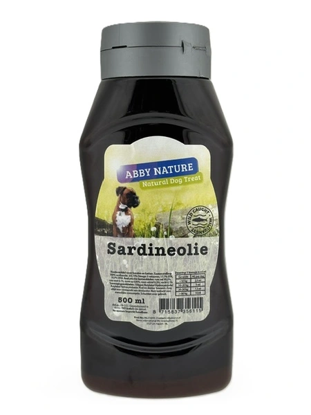 Abby Nature wilde sardineolie 100% puur knijpfles 500ml - afbeelding 1