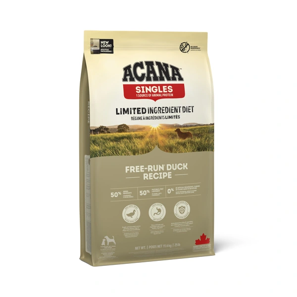 Acana dog singles free-run duck 11,4kg Hondenvoer - afbeelding 1