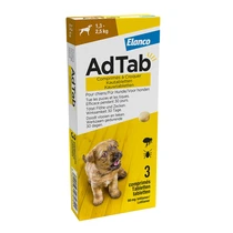 AdTab kauwtablet tegen vlooien en teken voor honden van 1,3 tot 2,5 kg