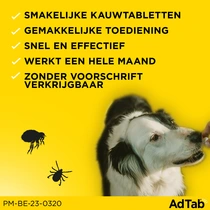 AdTab kauwtablet tegen vlooien en teken voor honden van 1,3 tot 2,5 kg - afbeelding 3