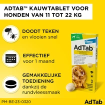 AdTab kauwtablet tegen vlooien en teken voor honden van 11 tot 22 kg - afbeelding 2