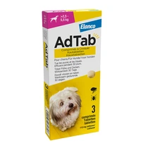 AdTab kauwtablet tegen vlooien en teken voor honden van 2,5 tot 5,5 kg