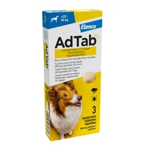 AdTab kauwtablet tegen vlooien en teken voor honden van 22 tot 45 kg