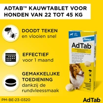 AdTab kauwtablet tegen vlooien en teken voor honden van 22 tot 45 kg - afbeelding 2