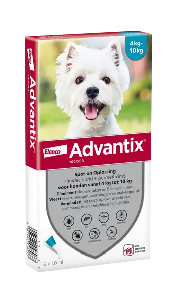 Advantix hond 100/500 4kg tot 10kg 6 pipetten - afbeelding 1