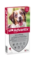 Advantix hond 250/1250 10kg tot 25kg 6 pipetten