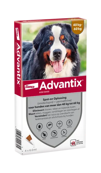 Advantix hond 600/3000 40-60kg 4 pipetten - afbeelding 1
