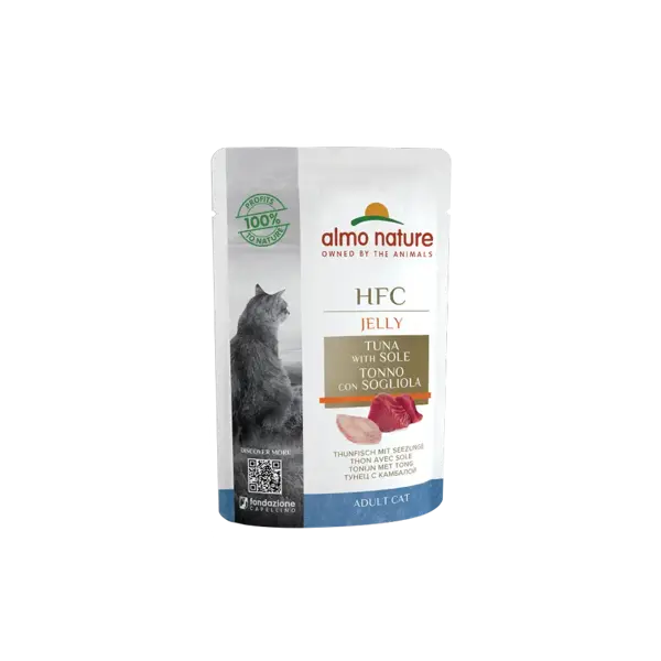 Almo nature cat hfc jelly pouch tonijn & tong 55 gram