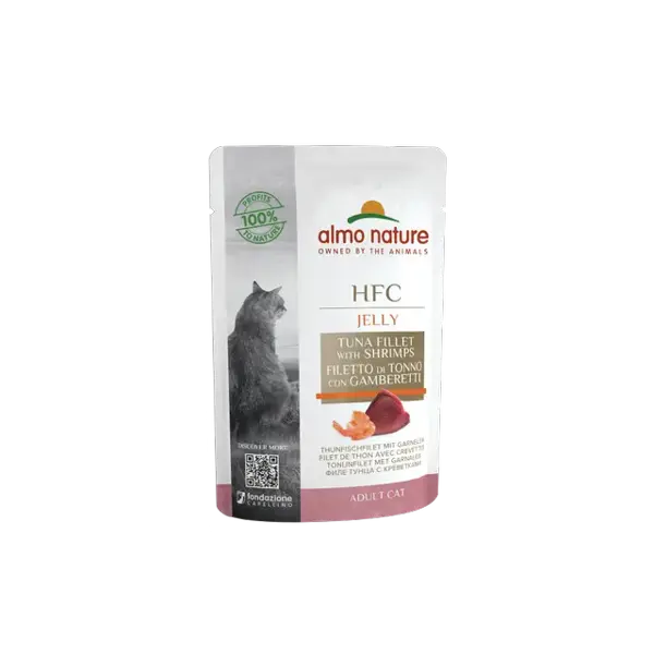 Almo nature cat hfc jelly pouch tonijnfilet & garnaal 55 gram