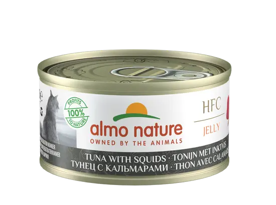 Almo nature cat jelly hfc tonijn & inktvis 70 gram
