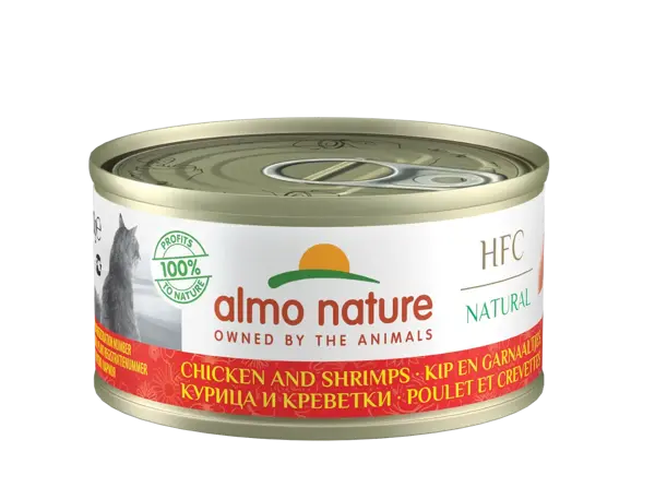 Almo nature cat natural hfc kip & garnalen 70 gram