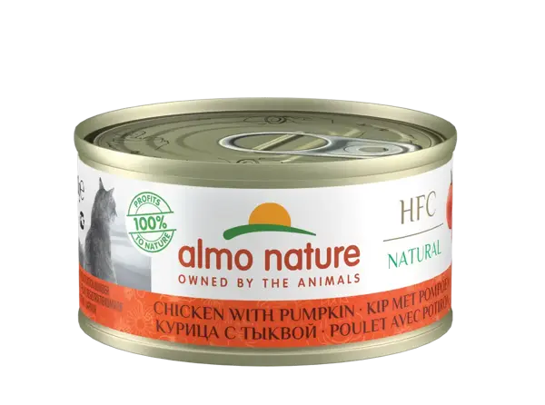 Almo nature cat natural hfc kip & pompoen 70 gram