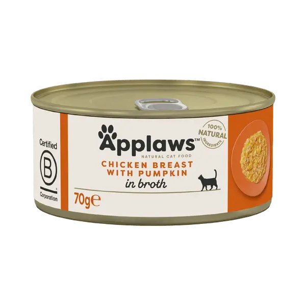 Applaws blik kippenborst & pompoen kattenvoer 70 gram - afbeelding 1