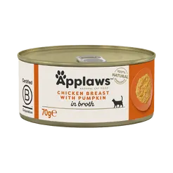 Applaws blik kippenborst & pompoen kattenvoer 70 gram - afbeelding 1