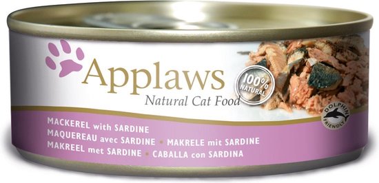 Applaws blik makreel & sardine kattenvoer 24x156 gram