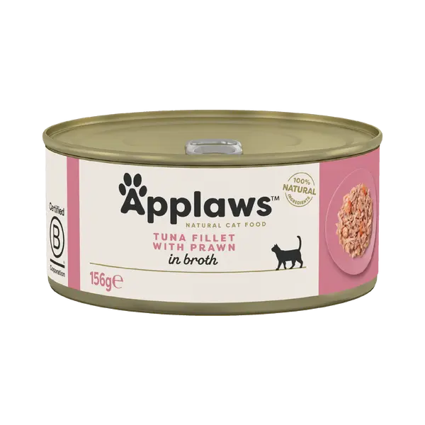 Applaws blik tonijnfilet & garnaal kattenvoer 156 gram - afbeelding 1