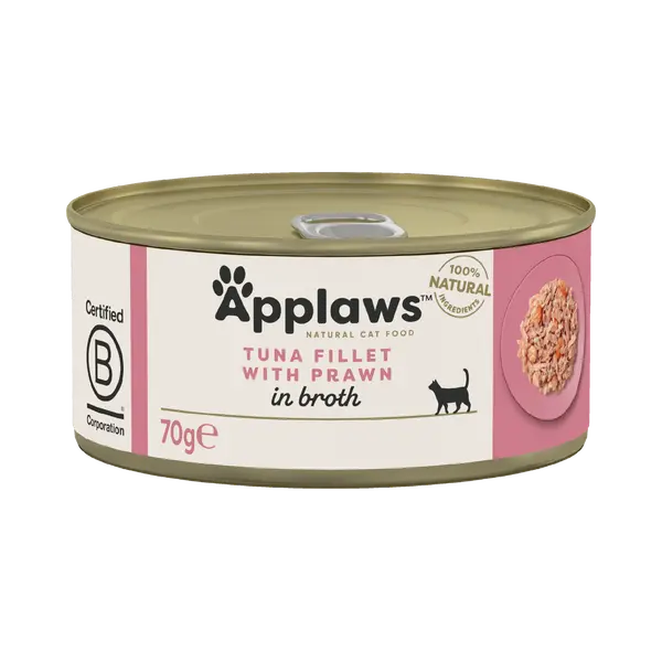 Applaws blik tonijnfilet&garnaal kattenvoer 24X70gr. - afbeelding 1