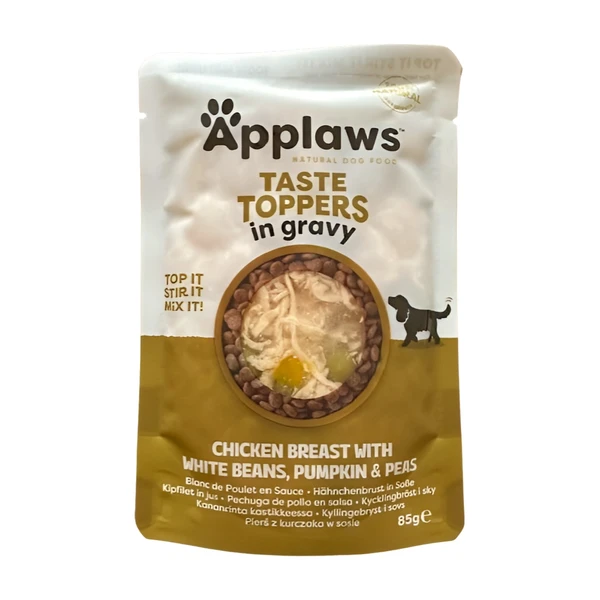 Applaws taste toppers kippenborst met witte bonen in gravy 85 gram - afbeelding 1