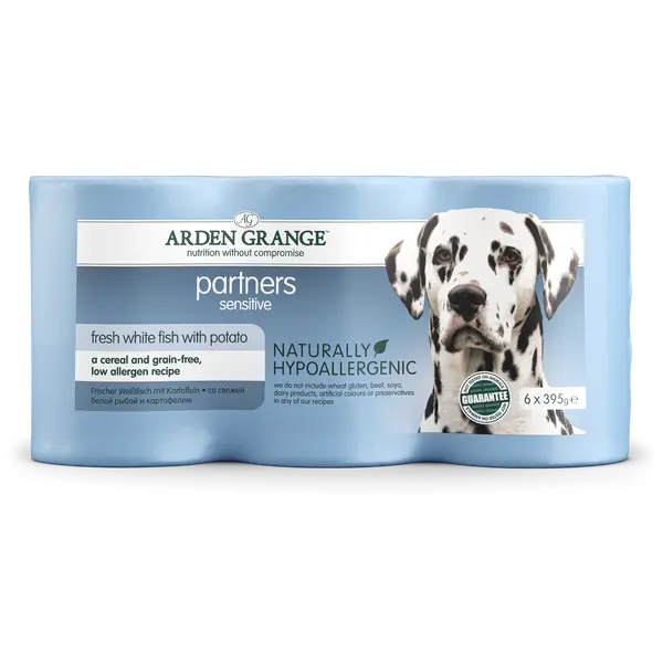 Arden grange dog blik sensitive fish&potato 6x395 gram Hondenvoer - afbeelding 1
