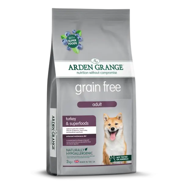 Arden grange dog grain free adult kalkoen 2 kg Hondenvoer - afbeelding 1