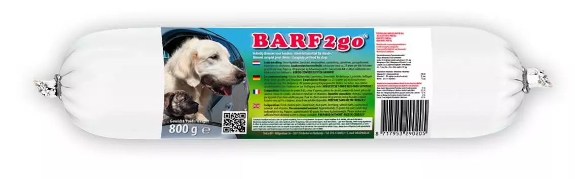 Barfmenu hond BARF2go 800 gram