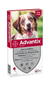 Advantix hond 250/1250 10kg tot 25kg 4 pipetten