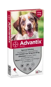 Advantix hond 250/1250 10kg tot 25kg 6 pipetten