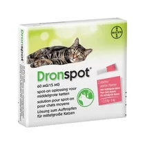 Dronspot middelgrote kat (2,5-5kg) 2 pipetten ontworming