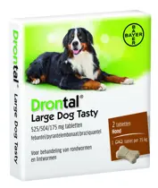Drontal dog flavour 35 kg 2 tabletten ontwormingsmiddel