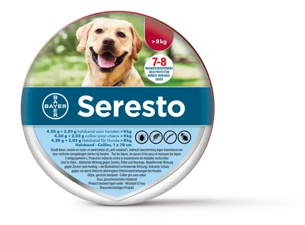 Seresto band hond vanaf 8 kg Vlooien- en Tekenband