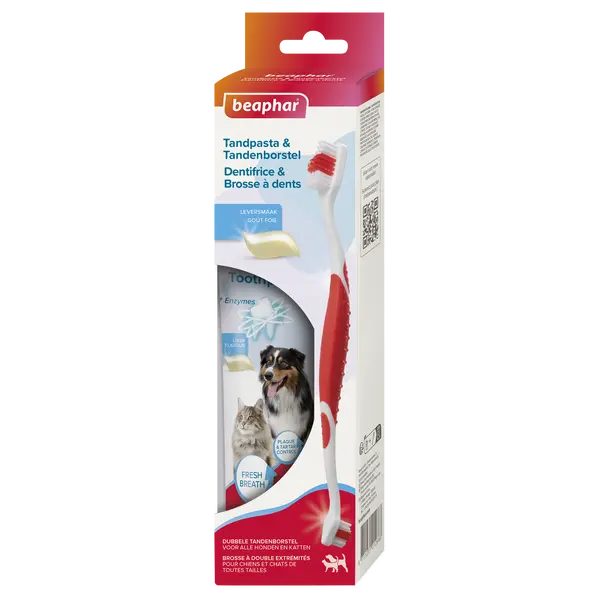 Beaphar combi-pack tandpasta+borstel - afbeelding 1