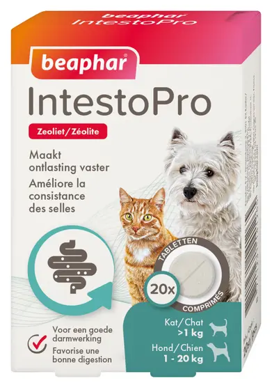 Beaphar IntestoPro diarreeremmer kat / kleine hond tabletten - afbeelding 1