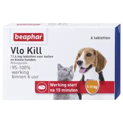 Beaphar vlo kill hond tot 11 kg 6 vlooientabletten