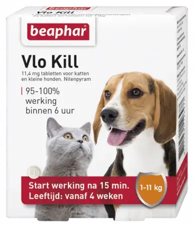 Beaphar vlo kill hond tot 11 kg 6 vlooientabletten