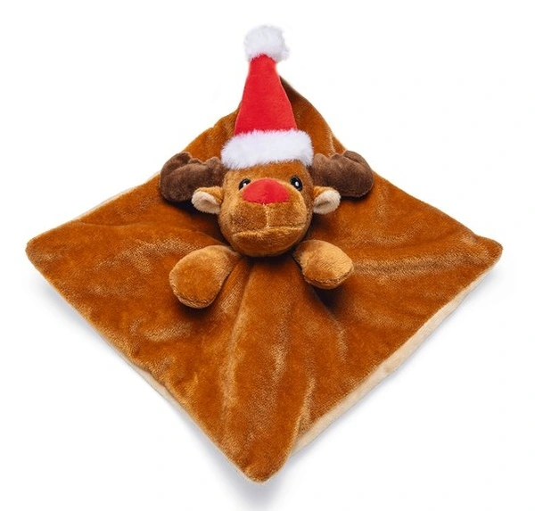Beeztees kerst knuffeldoek rendier met piep hondenspeelgoed - afbeelding 1