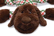 Beeztees kerst XL knuffel bruine hond met muziek hondenspeelgoed - afbeelding 3