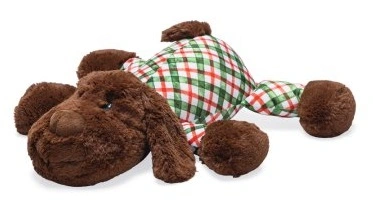 Beeztees kerst XL knuffel bruine hond met muziek hondenspeelgoed - afbeelding 1