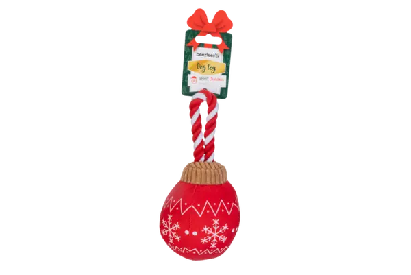 Beeztees kerstbal twinkle rood hondenspeelgoed - afbeelding 1