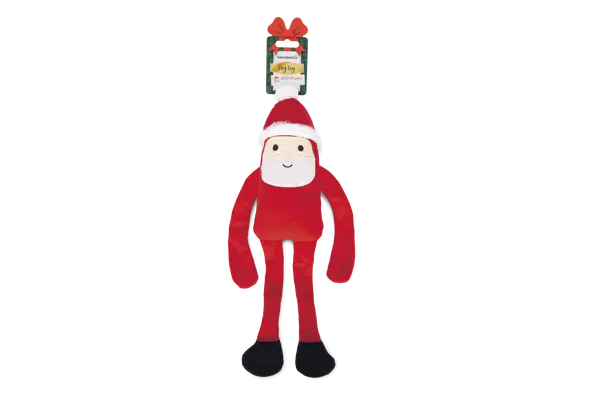 Beeztees kerstman santy rood hondenspeelgoed - afbeelding 1